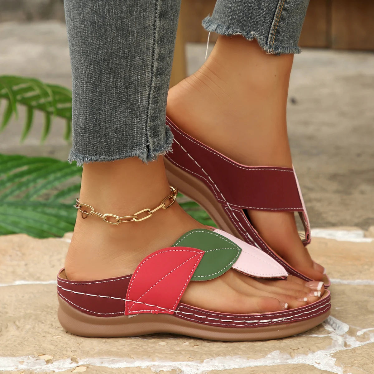 Summer Women Sandals Shoes Party Ladies Shoes Slides Sandals Ladies Wedge Sandals Woman Non-Slip Footwear Women Slippers Female