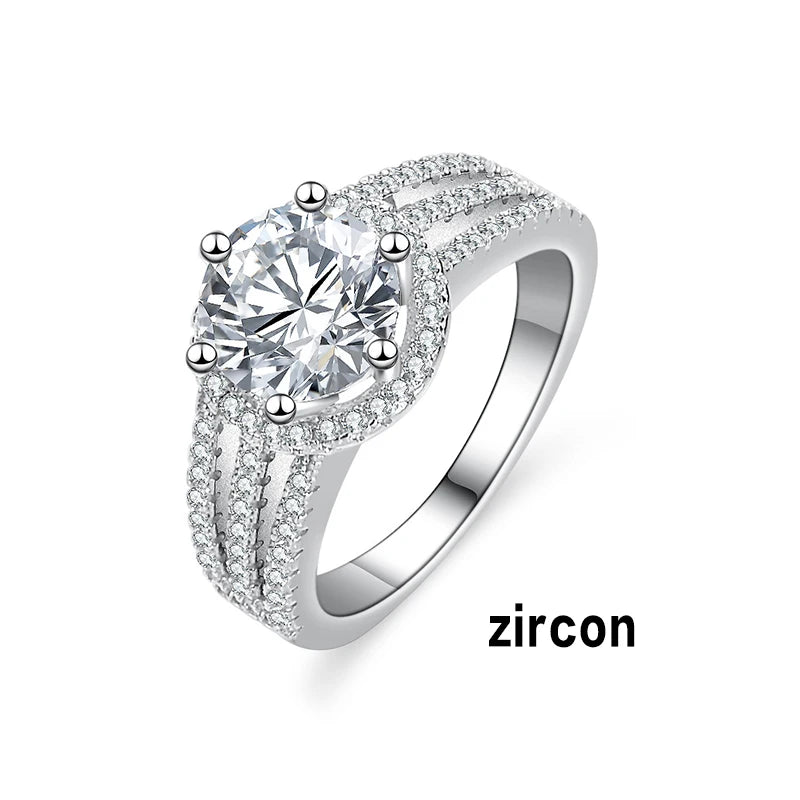 JoyceJelly Luxury Round 2CT 8mm VVS D-COLOR Moissanite Diamond Ring For Women S925 Sterling Silver Wedding Rings Engagement Gift