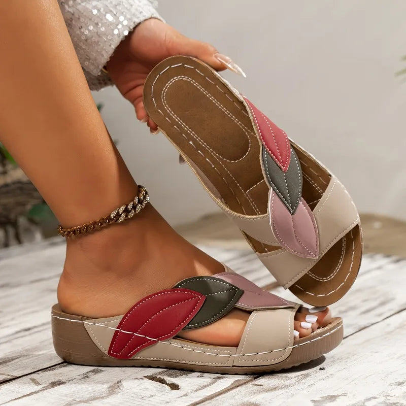 Summer Women Sandals Shoes Party Ladies Shoes Slides Sandals Ladies Wedge Sandals Woman Non-Slip Footwear Women Slippers Female