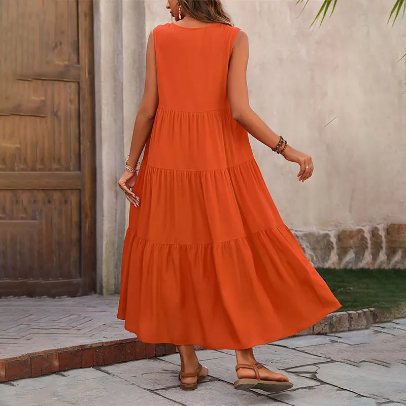 2024 Women Dress Summer Casual Brand Dresses Elegant Yellow Black Dress Femme