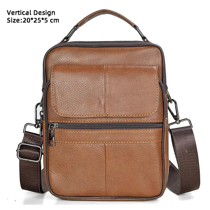 Hot Fashion Men Messenger Bags Genuine Leather Handbags for Man Luxury Brand Male Crossbody Bag for Mini Pad Boy Shoulder Bag