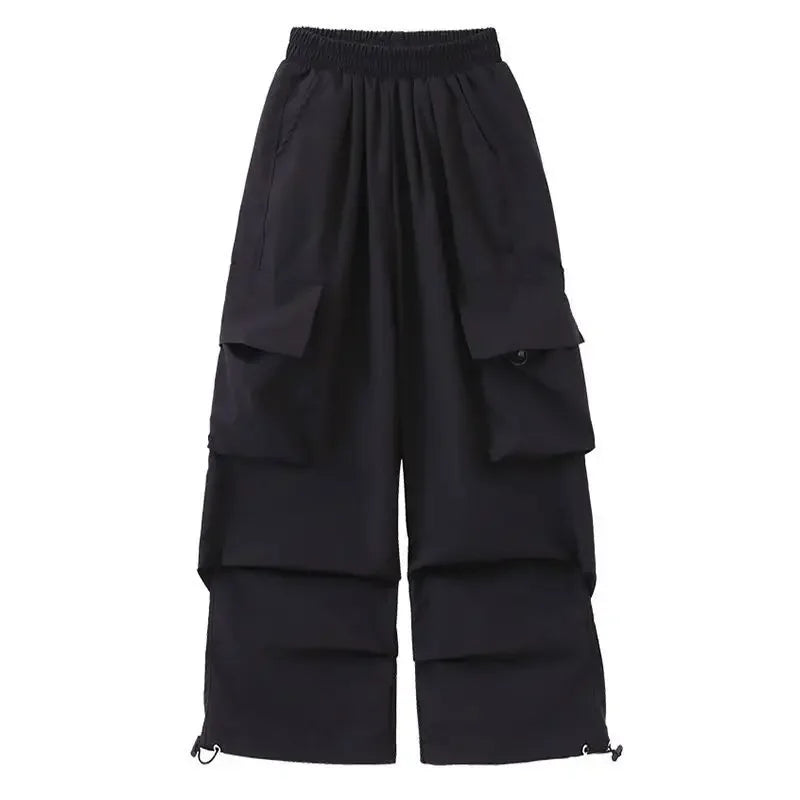 Girls Sports Cargo Pants Kids Fashion Straight Baggy Trousers Children Streetwear Sweatpants Teenager Vintage Casual Pants