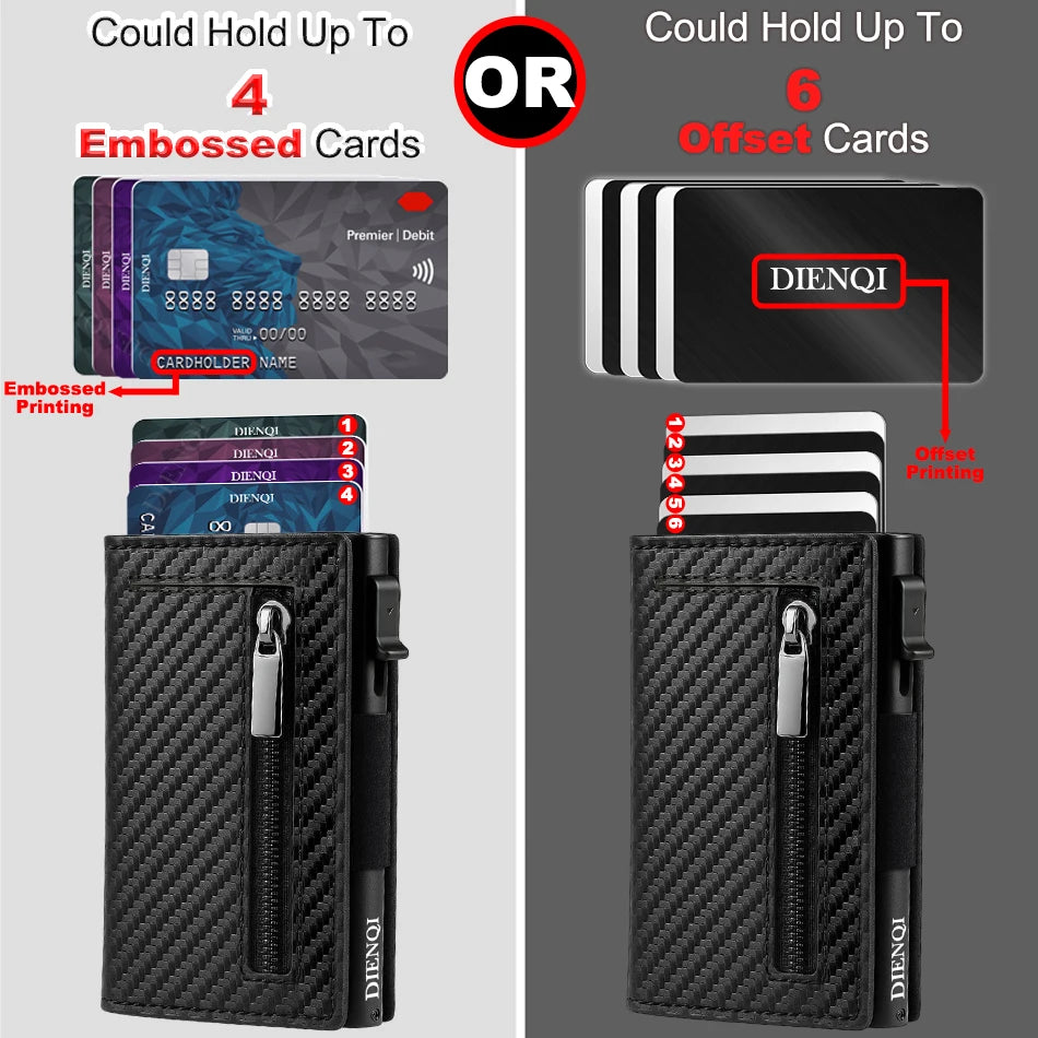 Anti-theft Credit Card Holder Men Wallets Rfid Blocking Aluminum Leather Pop Up Minimalist Wallet Cardholder Wallets for Men