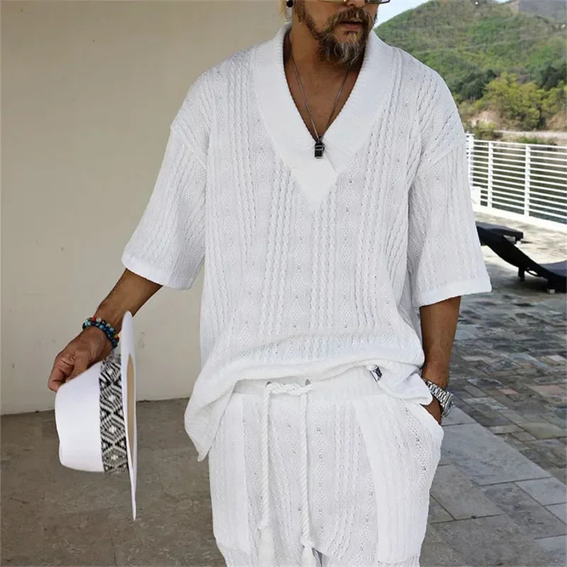 Men Casual Knitted Two Piece set