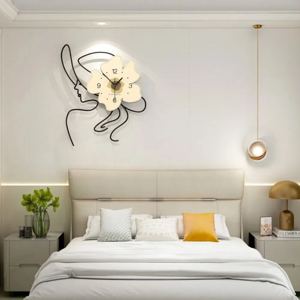 Living Room Large Wall Clock Creative Design Art Noiseless Wall Clocks Accurate Timekeeping Modern Luxury Home Decor Items