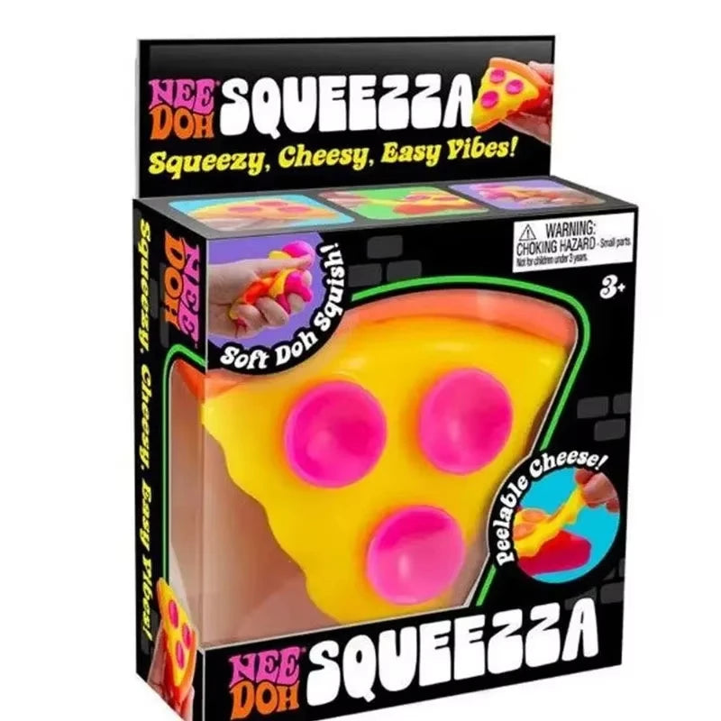 NeeDoh Squishy Toys Set – Pizza, Ice Cream, Gummy Bear, Jelly Squish & Cake Soft Sensory Stress Relief Fidget Toy