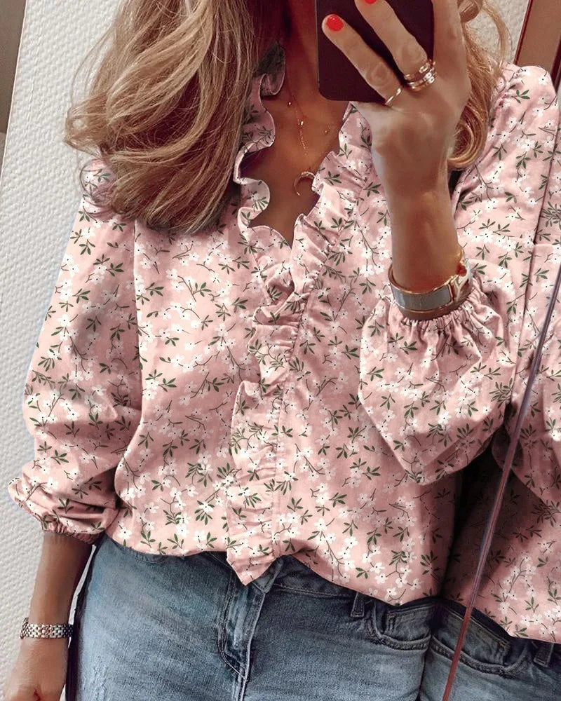 Women's Long-Sleeve Ruffled Shirt