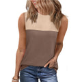 2025 New Shirts For Women Loose Blouses Elegant Casual Female Vest Y2K Clothes Sleeveless Color Block O-Neck Basic Tops Tanks