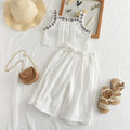 Baby Summer Clothes Children's Clothing Girl Fashion Sleeveless Embroidery Flower Tank Top+Straight Pants Toddler Casual Clothes