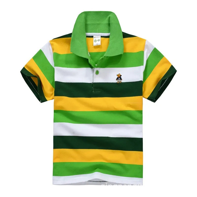 Summer Teenager POLO Shirts 3-14Yrs Children T-shirt For Girls Short-Sleeve Baby Tops Boys Tee Shirts Solid Color Kids Outerwear