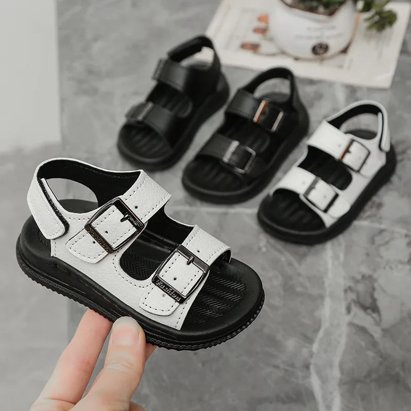 Summer Boys Sandals New Children Beach Shoes Lightweight Casual Shoes Fashion Sports Kids Non Slip Durable Leather Sandals