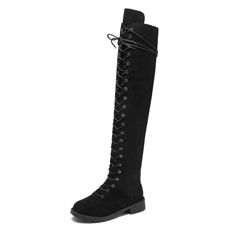 Women's Lace-Up Over-the-Knee Boots