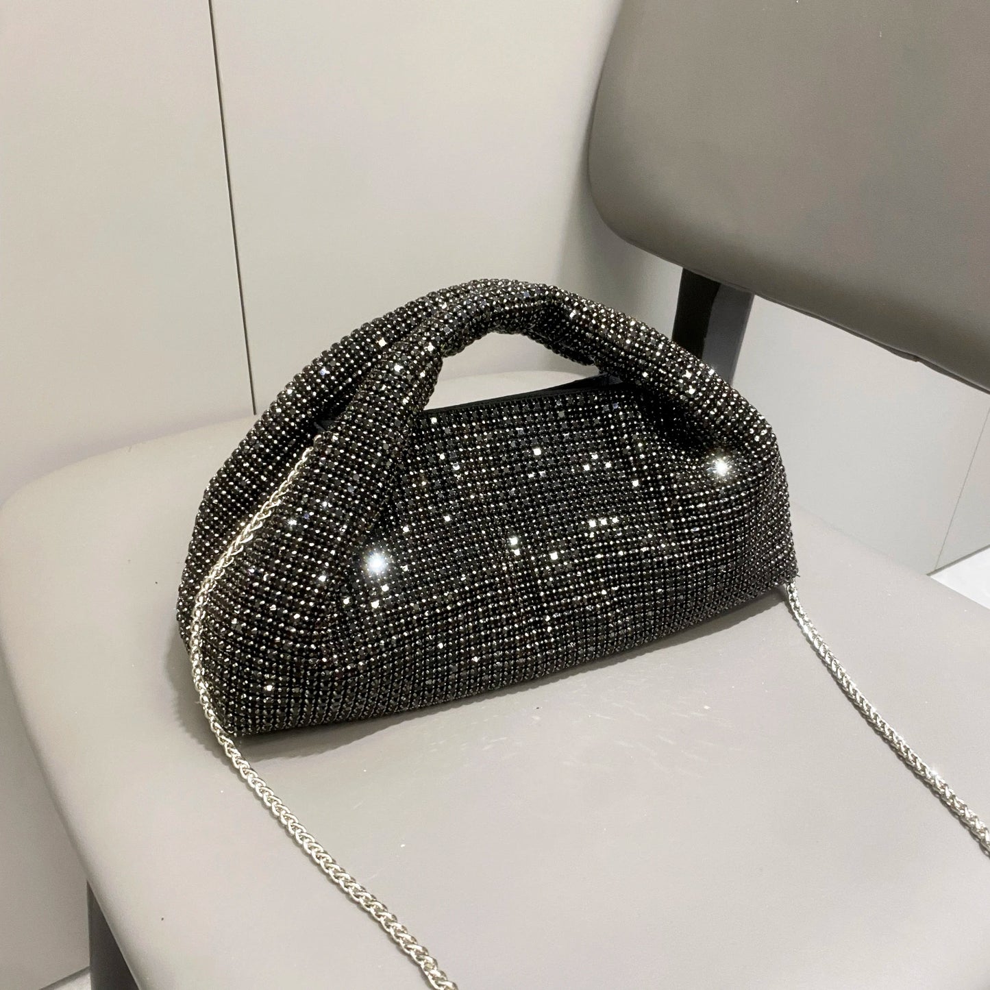 Shiny Crystal Clutch purse bucket Shoulder bag rhinestone Handmade purses and handbags luxury Designer Evening clutch Bag Purse