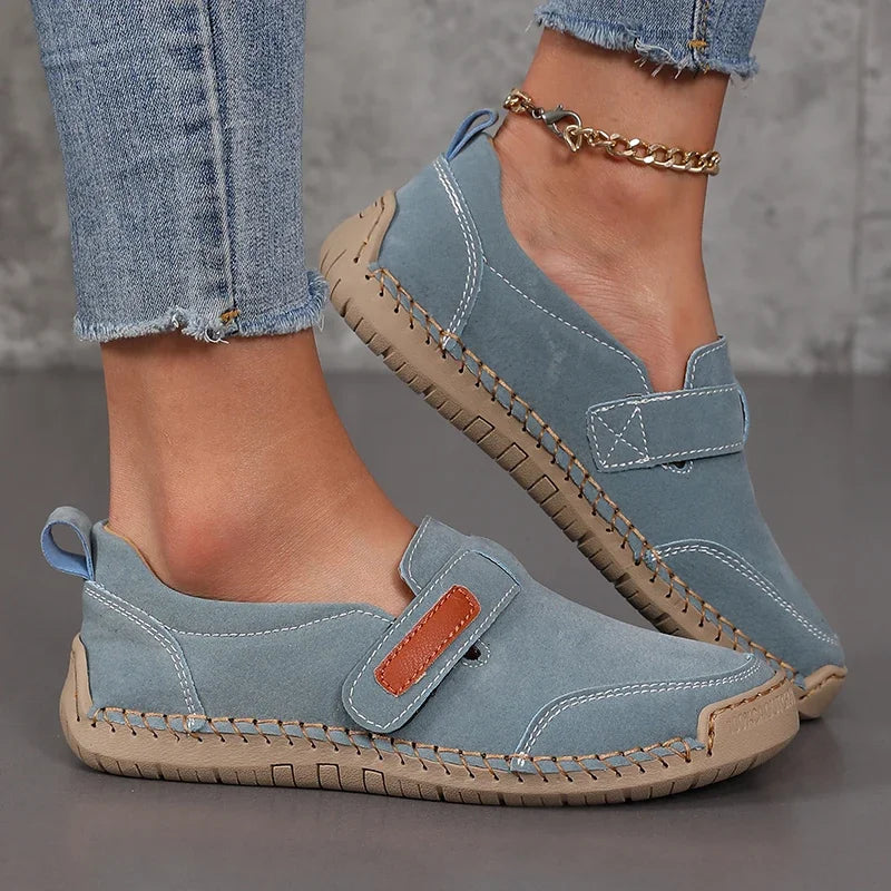 Women Sandals Summer 2025 Comfortable Flat Shoes Casual Suede Slip in Loafers Casual Sneaker Fashion Cowboy Set Vulcanize Shoes