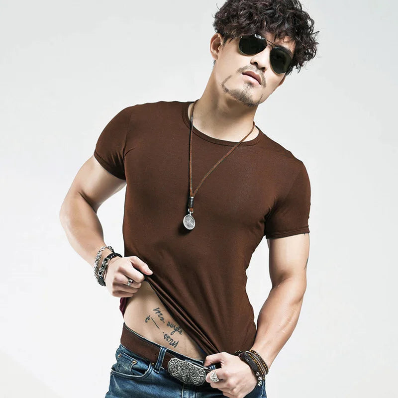 2026 Brand New Men T Shirt Men T-shirts V Neck Man T-shirt For Male Fitness Tshirts Men T Shirts Tops Tees Clothing