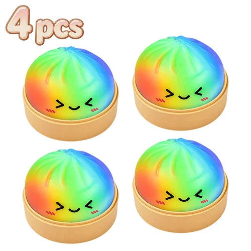 Simulation Dumpling Squishy Toys Pressure Ball Soft Slow Rebound Squishy Glitter Sensory Baozi Toy Anxiety Relief Birthday Gifts