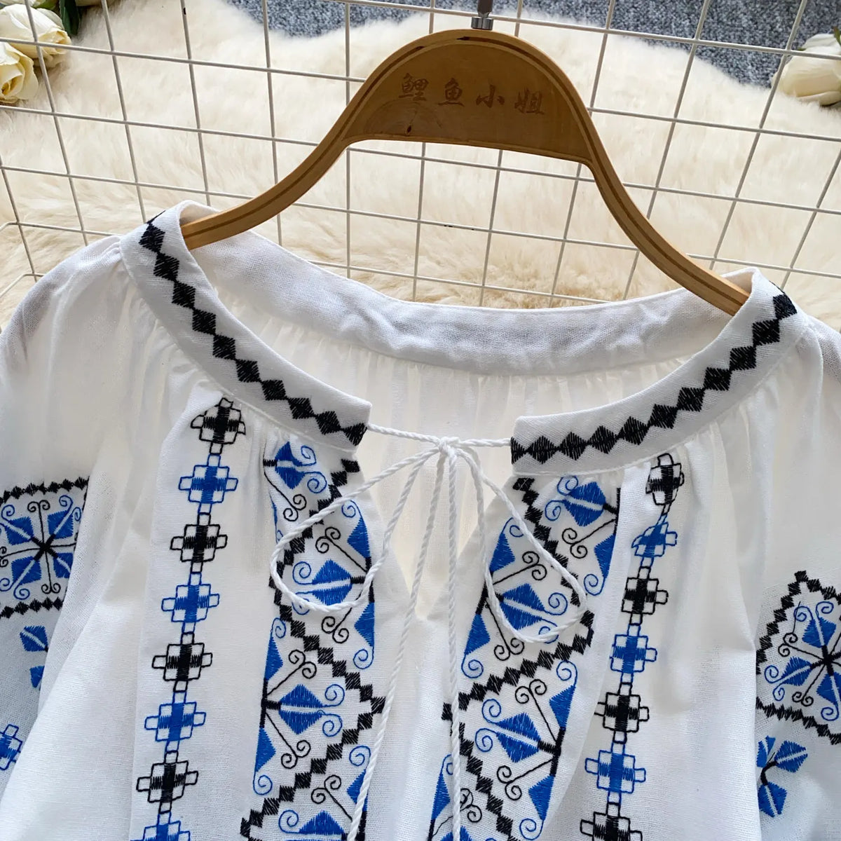 Women's Boho Embroidered Blouse