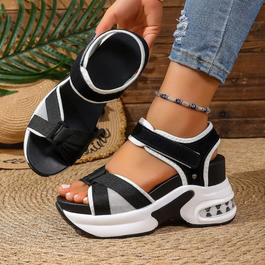 Women's Shoes 2026 Fashion Sandals Summer Women's Thick-soled High-heeled Sandals Open Toe Comfortable Simple Beach Shoes
