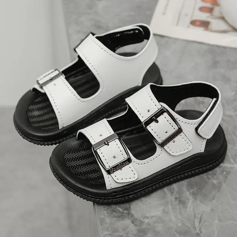 Summer Boys Sandals New Children Beach Shoes Lightweight Casual Shoes Fashion Sports Kids Non Slip Durable Leather Sandals