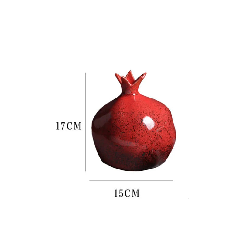 Creativity Ceramic Vase Red Pomegranate Flower Arrangement Accessories Flower Vase Decorative Ornaments Modern Home Decoration