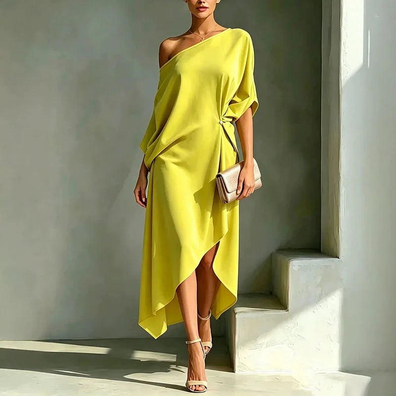 Women's One-Shoulder Midi Dress