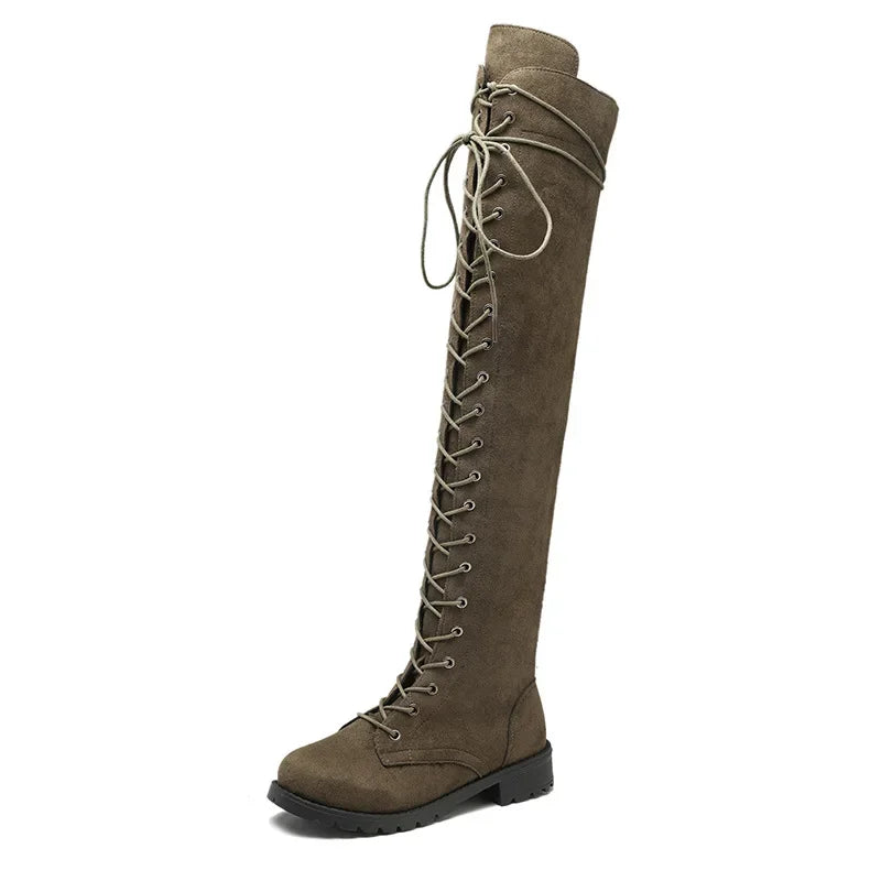 Women's Lace-Up Over-the-Knee Boots