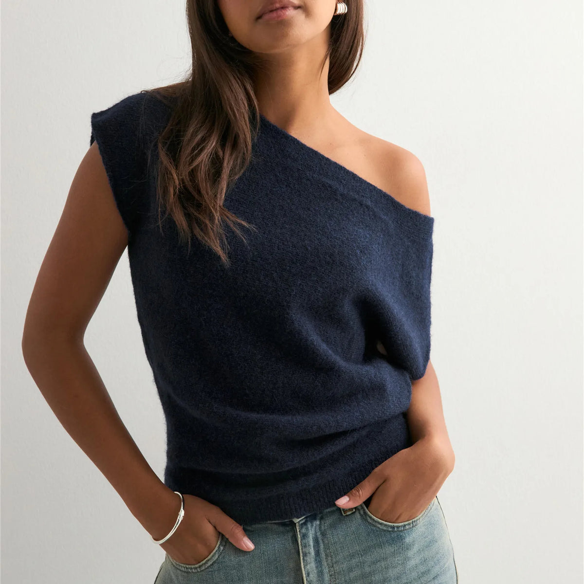 Women's Off-Shoulder Short-Sleeve Knit Top