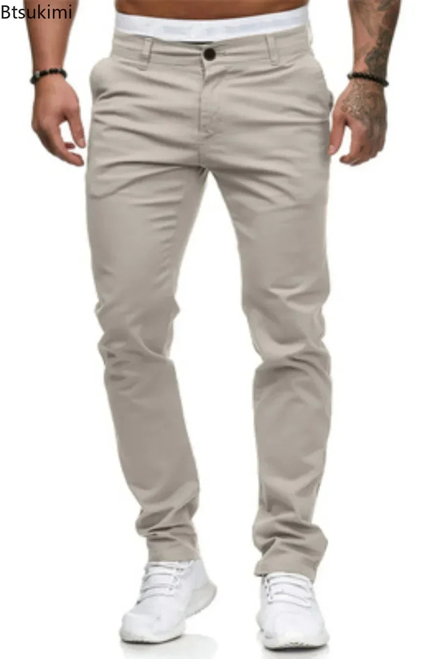 2026 Spring Autumn Fashion Men Clothing Men's Casual Pants Solid Slim Fit Mid-waist Trousers New Male Business Sport Baggy Pants