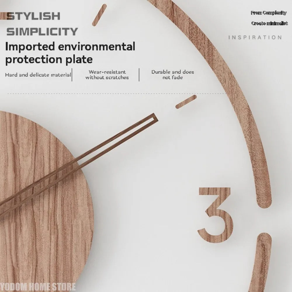 Hot Wall Clock Living Room Decoration Solid Wood Creative Silent Nordic Simple Quartz Clock Luxury Wall Watch Decor Fashion