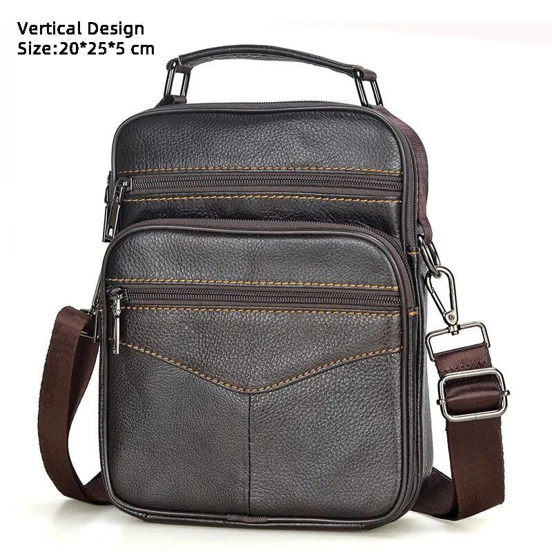 Hot Fashion Men Messenger Bags Genuine Leather Handbags for Man Luxury Brand Male Crossbody Bag for Mini Pad Boy Shoulder Bag