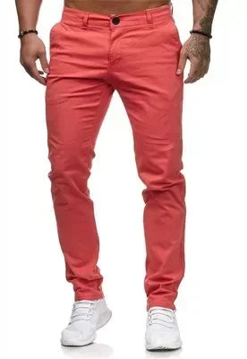 2026 Spring Autumn Fashion Men Clothing Men's Casual Pants Solid Slim Fit Mid-waist Trousers New Male Business Sport Baggy Pants