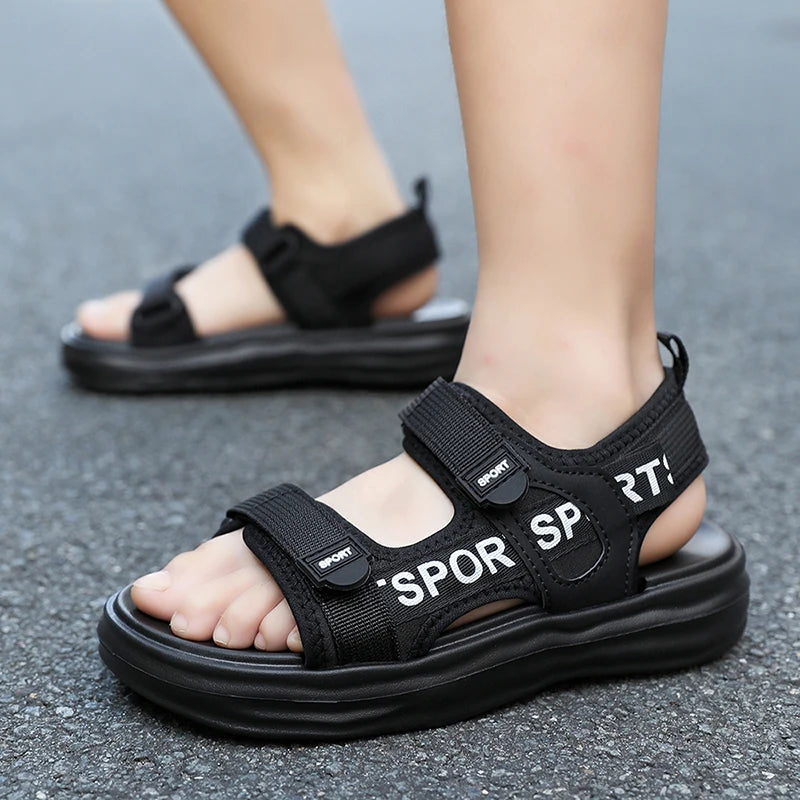 A Pair of Summer Simple New Sandals for Boys, Children's Comfortable Sports Breathable Wear-Resistant Non-Slip Beach Shoes, Men's Outdoor Casual Shoes