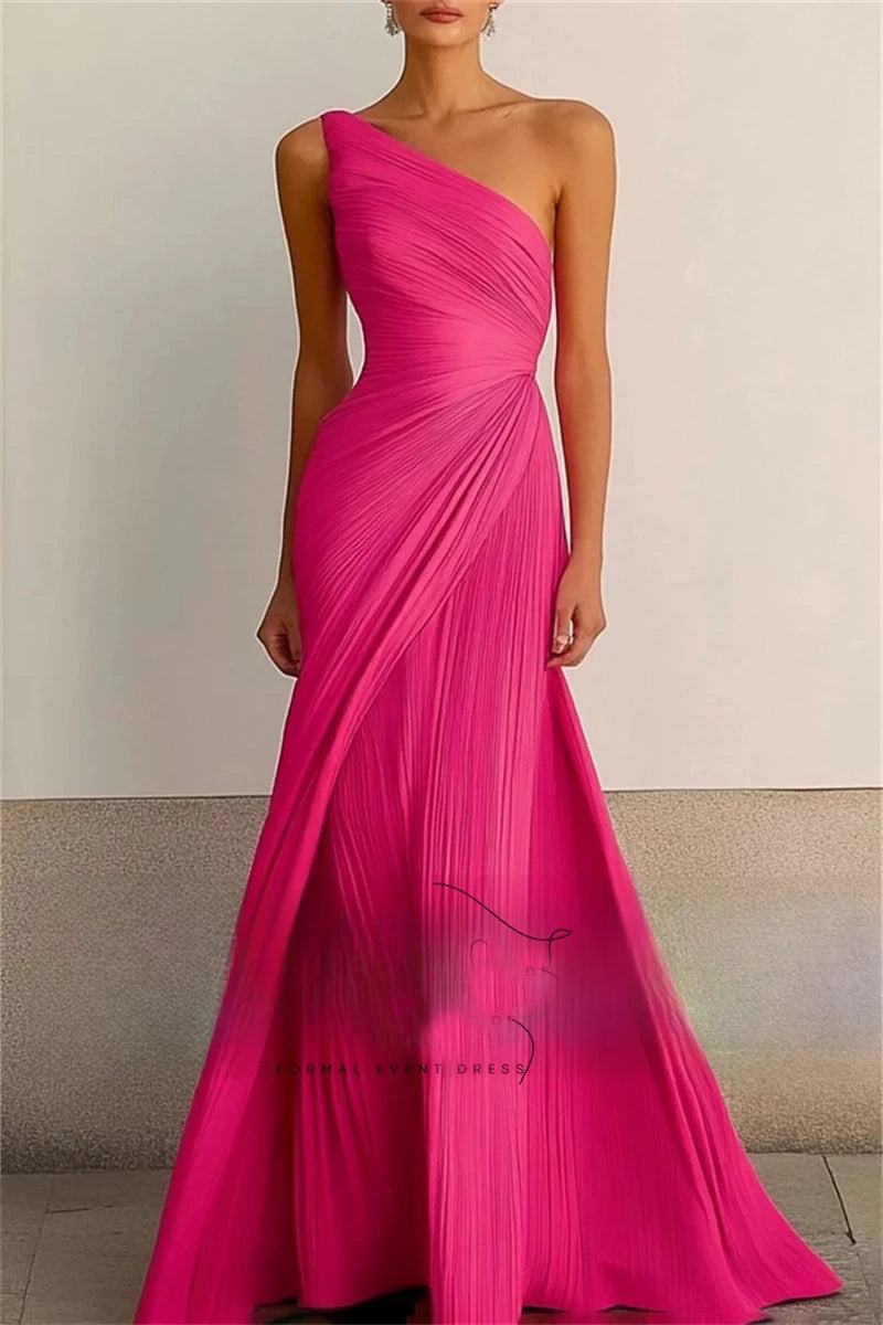 ML Formal Elegant Evening Prom Dresses Women Evening Dresses Sexy One Shoulder Customized Formal Party Dress Vestidos Fiesta