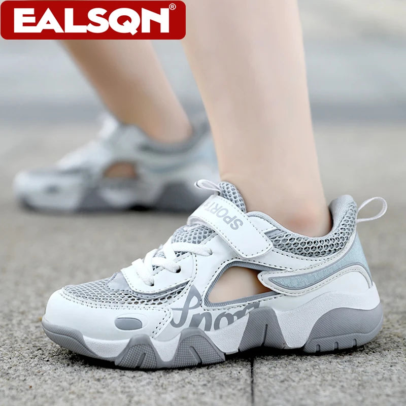 Summer Kids Boys Running Shoes Breathable White Outdoor Sneakers Non-Slip Anti-Collision Casual Walking Shoes for Children