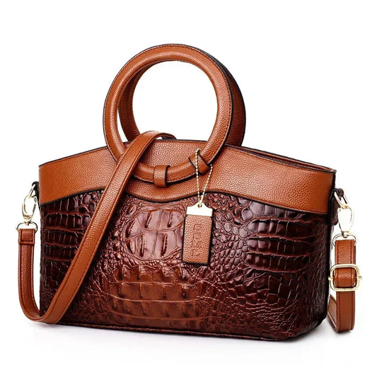 Women's Luxury Handbag- Crocodile Design