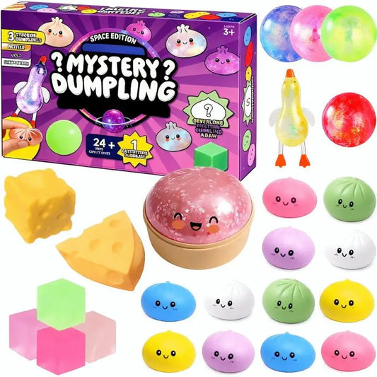 Simulation Dumpling Squishy Toys Pressure Ball Soft Slow Rebound Squishy Glitter Sensory Baozi Toy Anxiety Relief Birthday Gifts