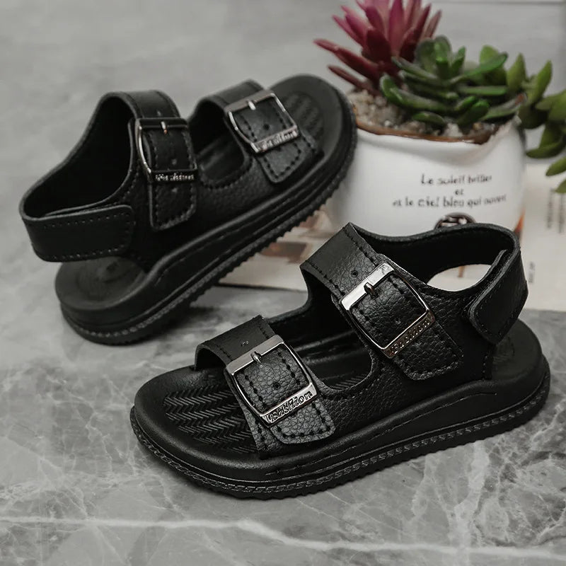 Summer Boys Sandals New Children Beach Shoes Lightweight Casual Shoes Fashion Sports Kids Non Slip Durable Leather Sandals