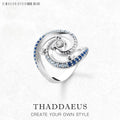 Ring Wave 2023 Summer Brand New Fine Jewerly Pure Solid 925 Sterling Silver Romantic Gift For Women