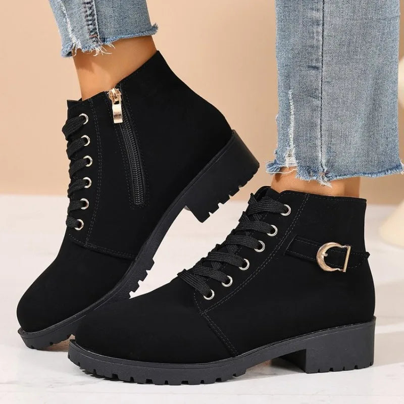 Women's Buckle-Detail Ankle Boots