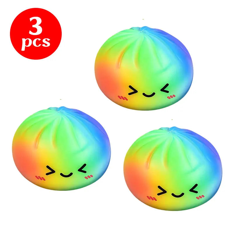 Simulation Dumpling Squishy Toys Pressure Ball Soft Slow Rebound Squishy Glitter Sensory Baozi Toy Anxiety Relief Birthday Gifts