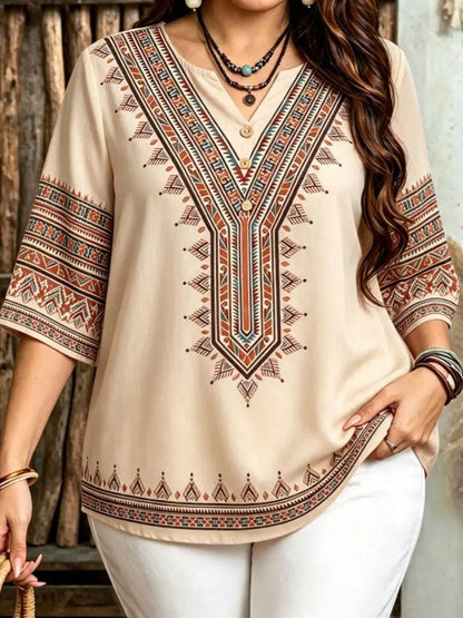 Women's Bohemian Style Blouse for Plus Size