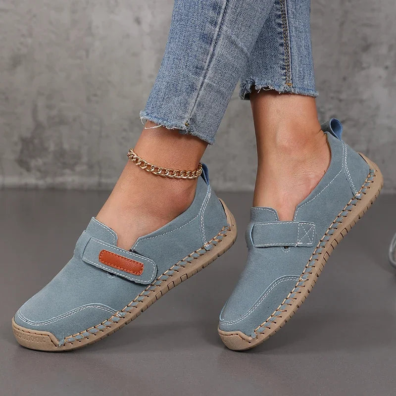 Women Sandals Summer 2025 Comfortable Flat Shoes Casual Suede Slip in Loafers Casual Sneaker Fashion Cowboy Set Vulcanize Shoes