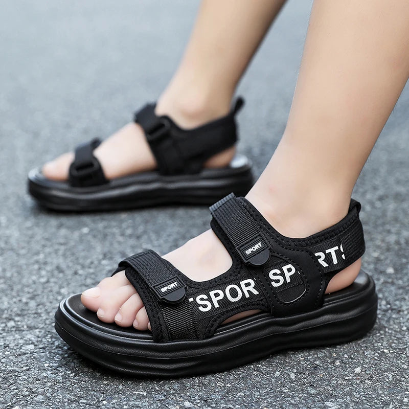 A Pair of Summer Simple New Sandals for Boys, Children's Comfortable Sports Breathable Wear-Resistant Non-Slip Beach Shoes, Men's Outdoor Casual Shoes