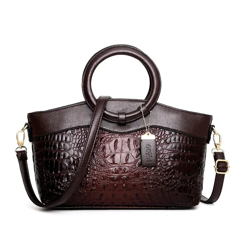 Women's Luxury Handbag- Crocodile Design
