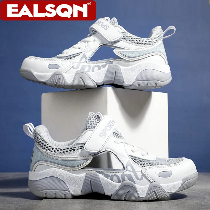 Summer Kids Boys Running Shoes Breathable White Outdoor Sneakers Non-Slip Anti-Collision Casual Walking Shoes for Children