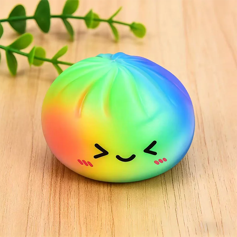 Simulation Dumpling Squishy Toys Pressure Ball Soft Slow Rebound Squishy Glitter Sensory Baozi Toy Anxiety Relief Birthday Gifts