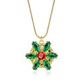 Valily Anastasia NecklaceTogether In Paris Emerald Stone Flower Necklace Lost Princess Inspired Pendant Necklace for Women