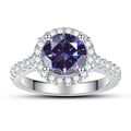 JoyceJelly Classical Women's 925 Sterling Silver Ring With Real Moissanite 1ct 2ct D Color Round Shaped Luxury Wedding Jewelry