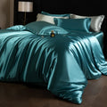 Luxury Bedding Set Single Double Queen King Size Solid Color Quilt Cover High-End Soft Silky Satin Duvet Cover Set
