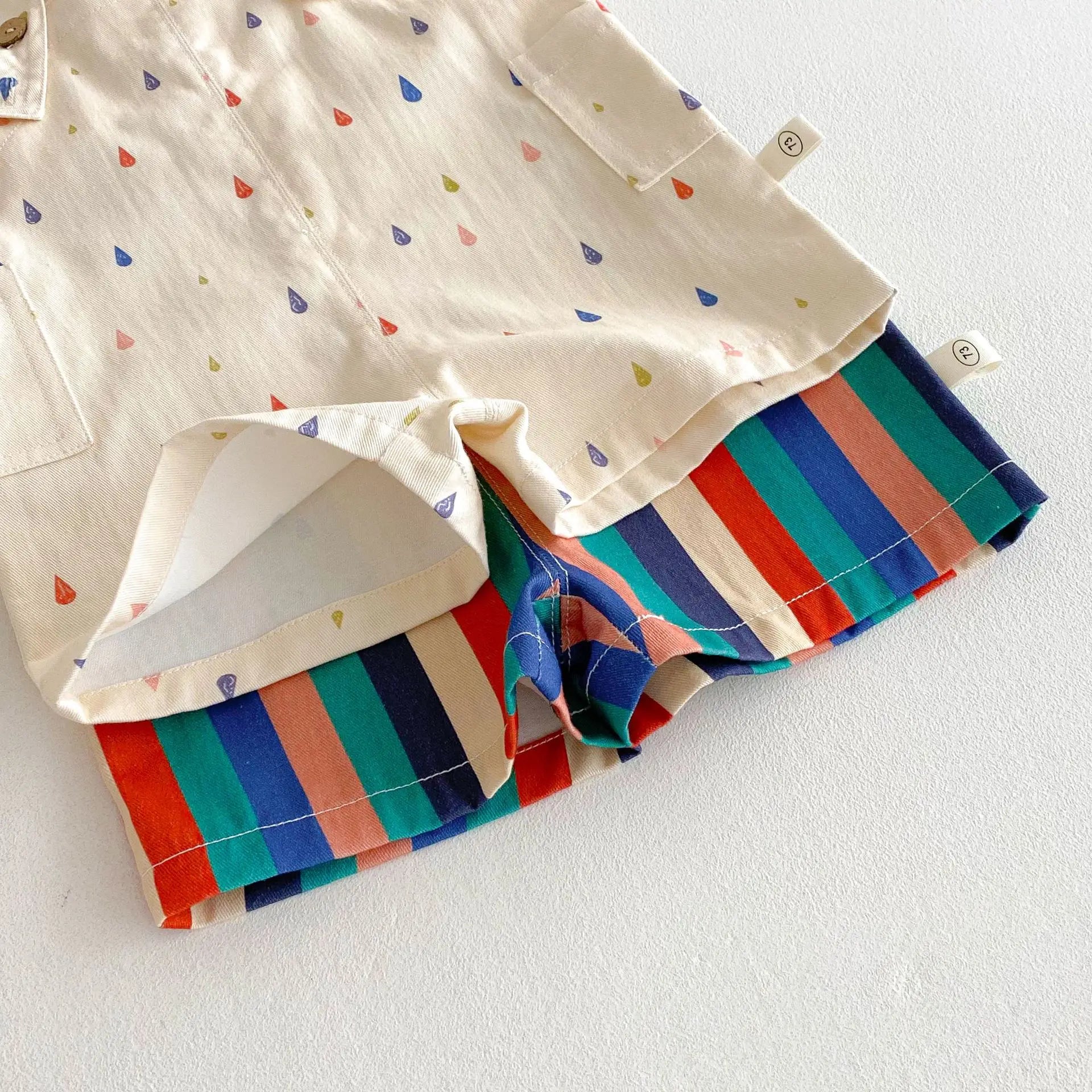 Children's Summer Clothes Girl's Striped Overalls New Summer Girls' Fashionable Casual Pants Baby Raindrop Trousers